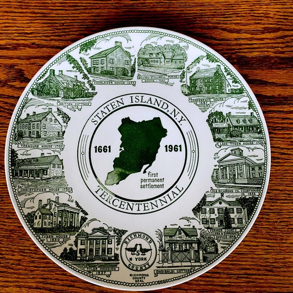 Staten Island Tercentennial 1961 Historical Plate - Picture 1 of 9